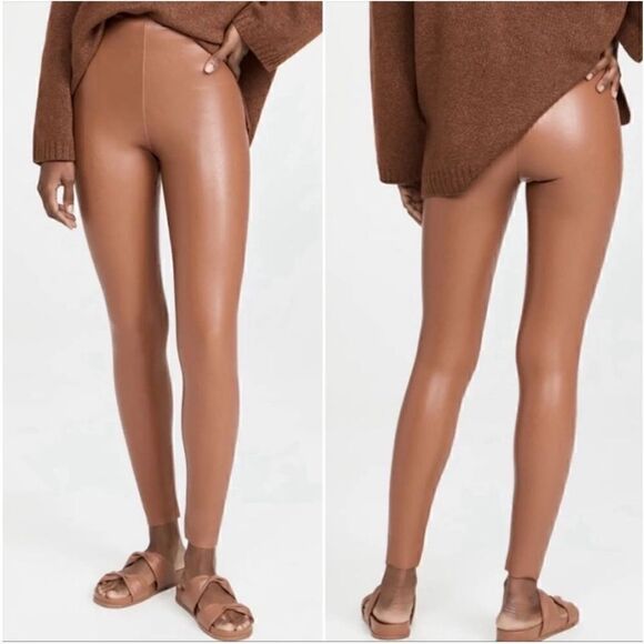 Commando NWT Faux Leather Leggings, Women’s M, Cocoa Brown - Picture 3 of 10